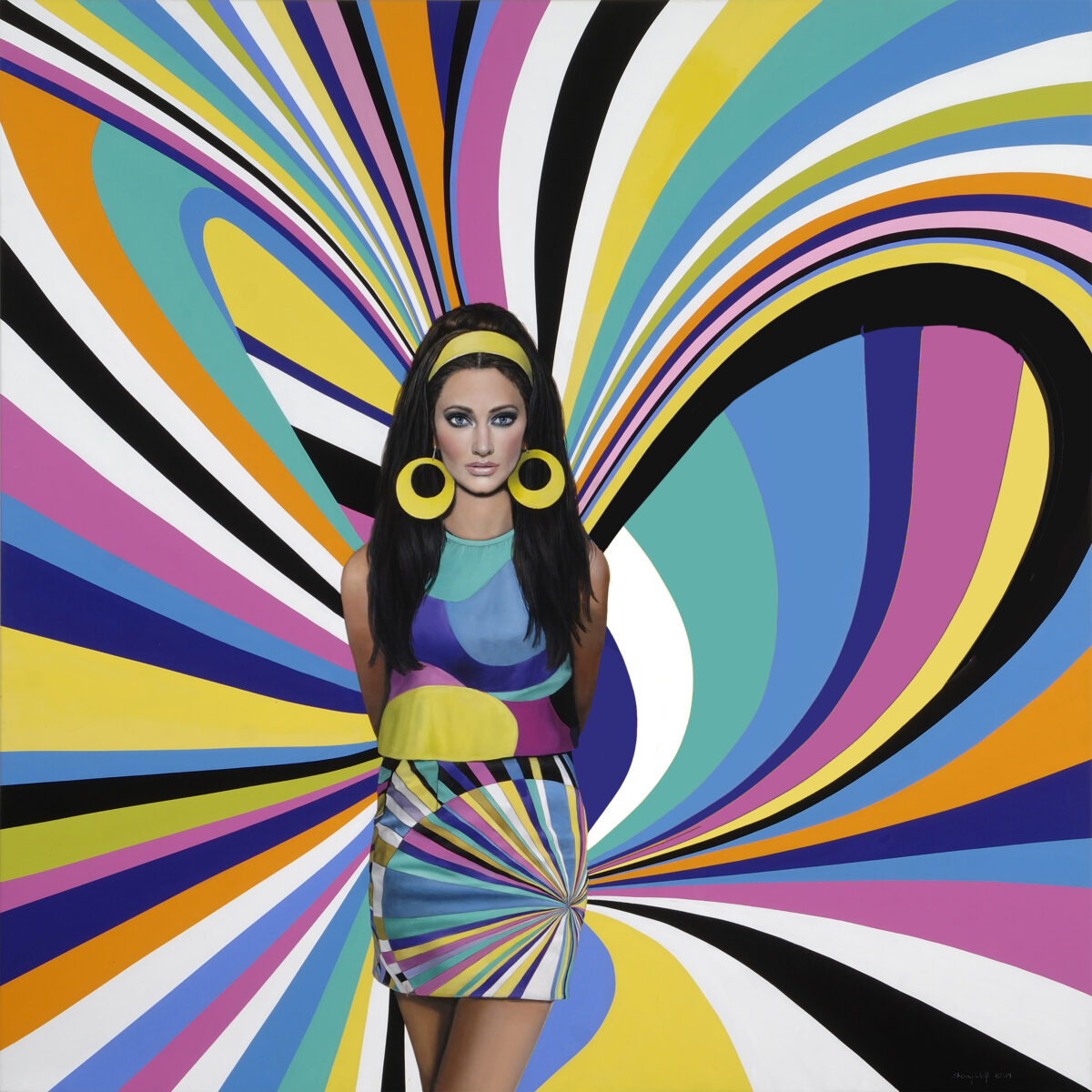 Pucci Girl, Acrylic on Canvas, 62” x 62”