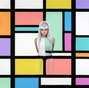 Pastel Mondrian, Acrylic on Canvas, 60” x 60”