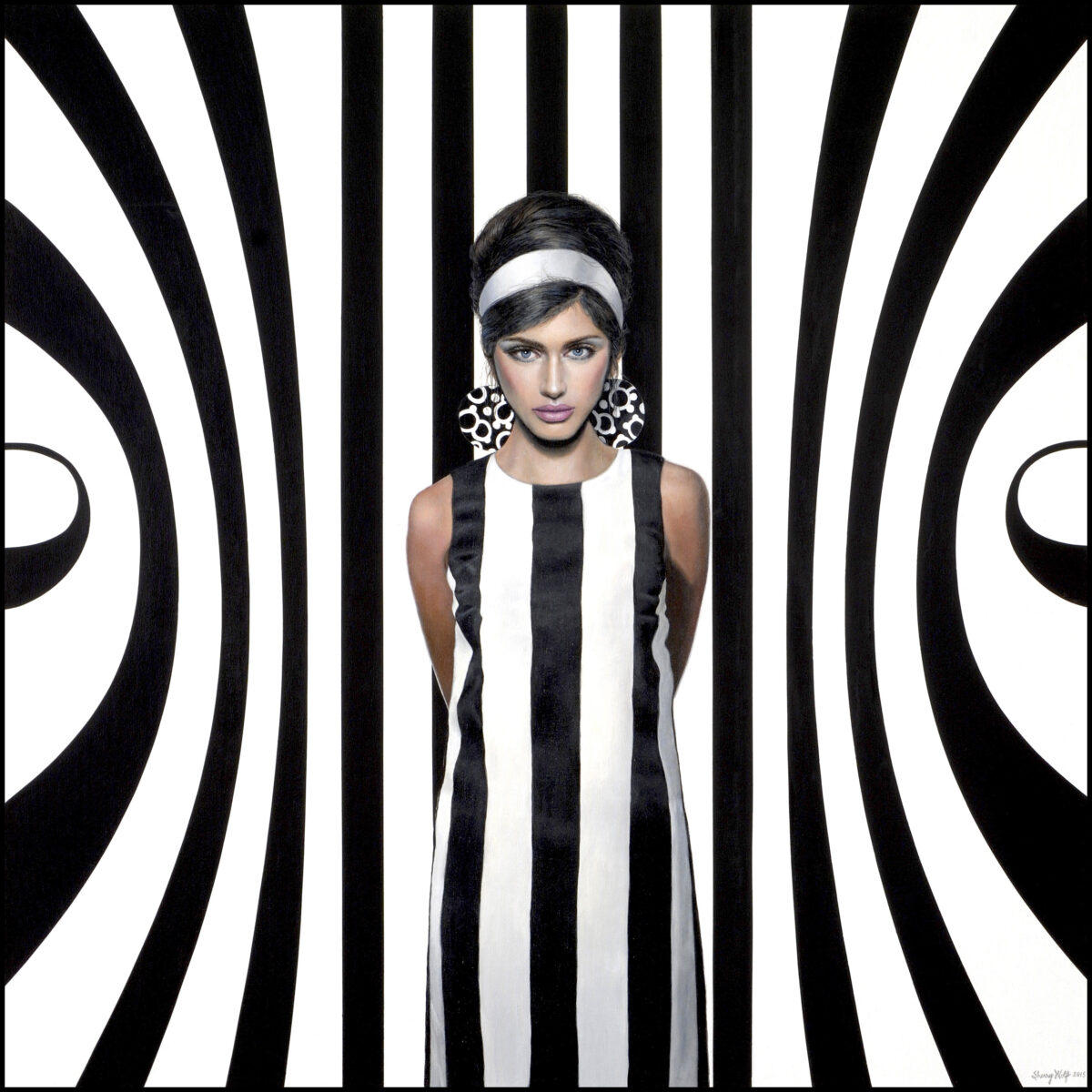 Curved Stripes 60″x60″ Medium: Acrylic on Canvas