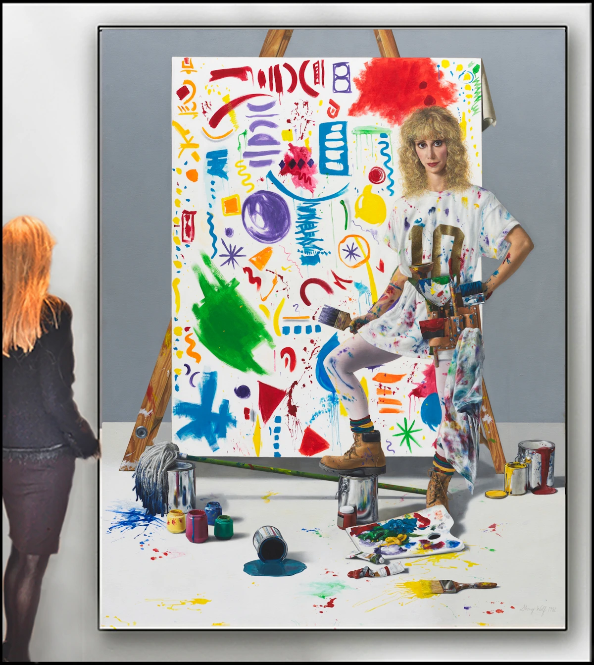 Artist in the Studio, 1982 — Acrylic on canvas, 72 × 56 in.