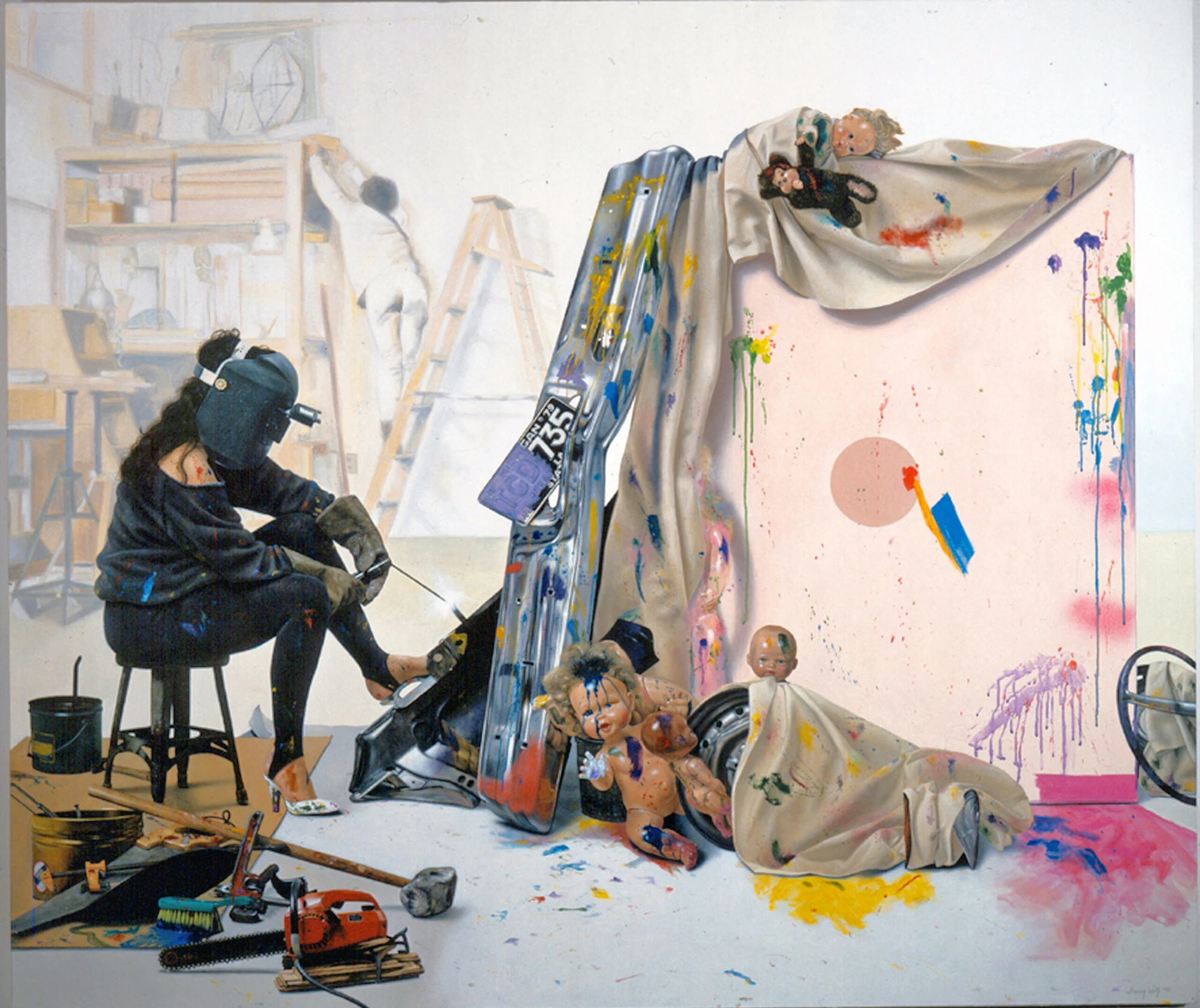 The Sculptor in the Studio — Acrylic on canvas, 72 × 50 in.